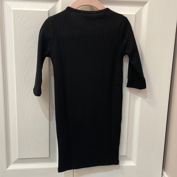 Toddler Black Ribbed Dress - Picture 4 of 4